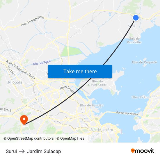 Suruí to Jardim Sulacap map