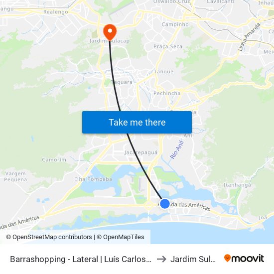 Barrashopping - Lateral | Luís Carlos Prestes to Jardim Sulacap map