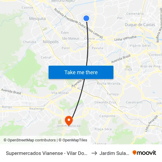 Supermercados Vianense - Vilar Dos Teles to Jardim Sulacap map