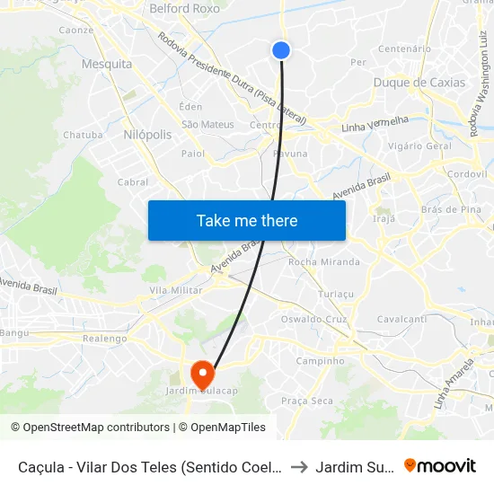 Caçula - Vilar Dos Teles (Sentido Coelho Da Rocha) to Jardim Sulacap map