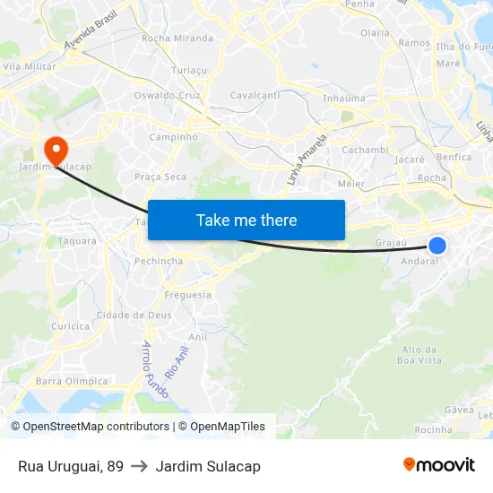Rua Uruguai, 89 to Jardim Sulacap map