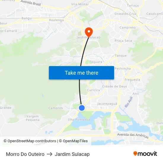 Morro Do Outeiro to Jardim Sulacap map