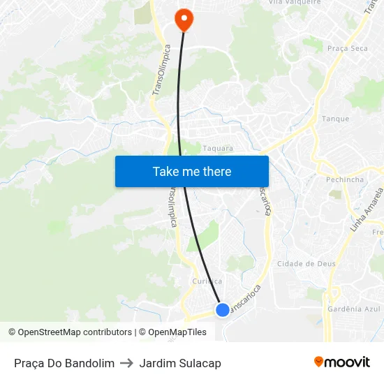 Praça Do Bandolim to Jardim Sulacap map