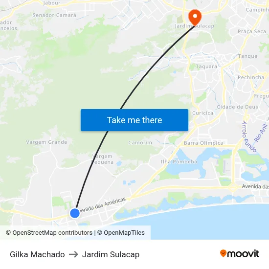 Gilka Machado to Jardim Sulacap map