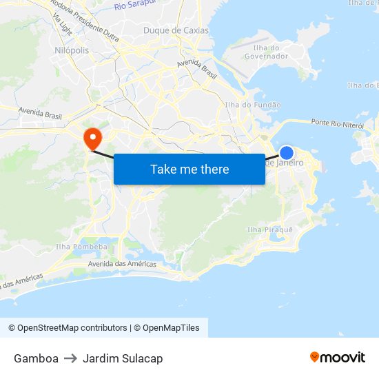 Gamboa to Jardim Sulacap map