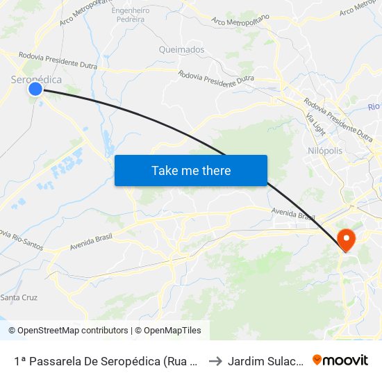 1ª Passarela De Seropédica (Rua 11) to Jardim Sulacap map
