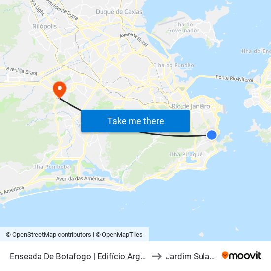 Enseada De Botafogo | Edifício Argentina to Jardim Sulacap map
