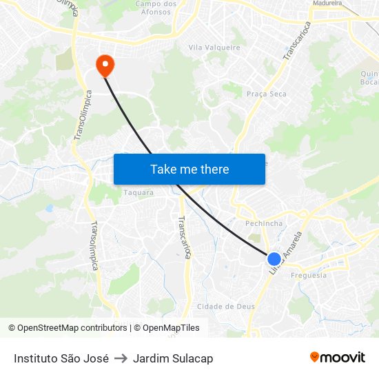 Instituto São José to Jardim Sulacap map