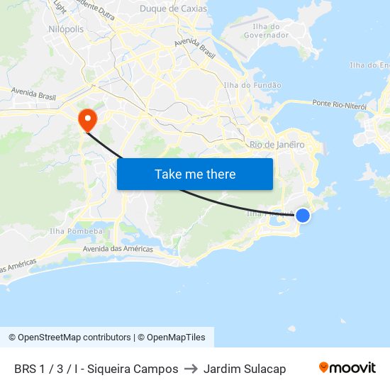 BRS 1 / 3 / I - Siqueira Campos to Jardim Sulacap map