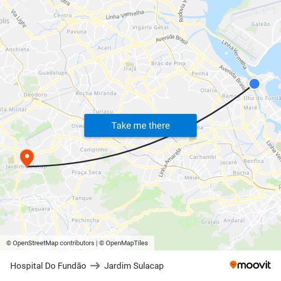 Hospital Do Fundão to Jardim Sulacap map