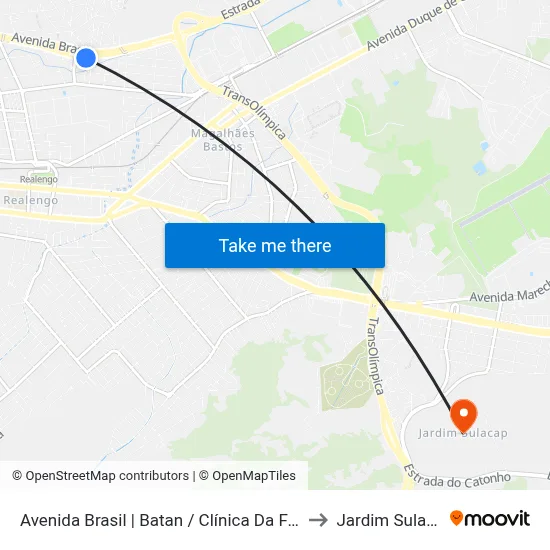 Avenida Brasil | Batan / Clínica Da Família to Jardim Sulacap map