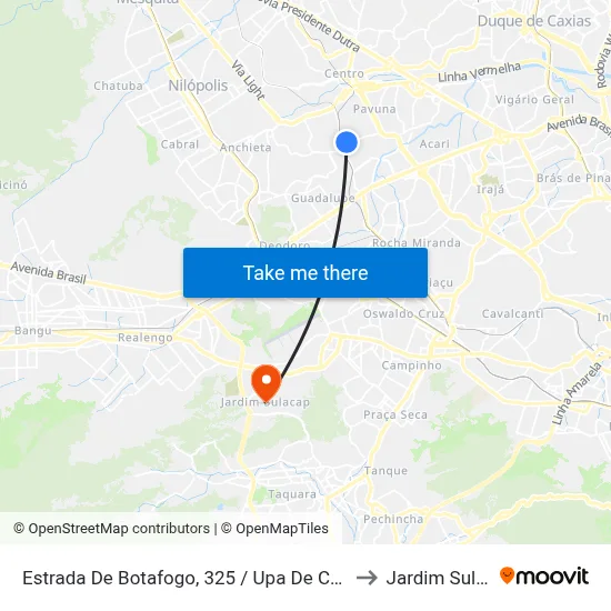Estrada De Botafogo, 325 / Upa De Costa Barros to Jardim Sulacap map