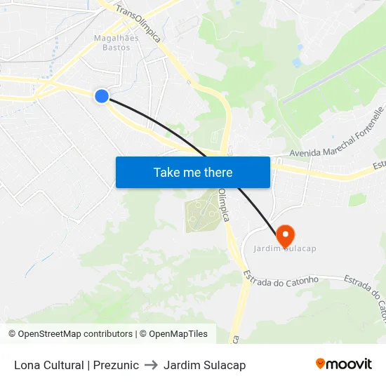 Lona Cultural | Prezunic to Jardim Sulacap map
