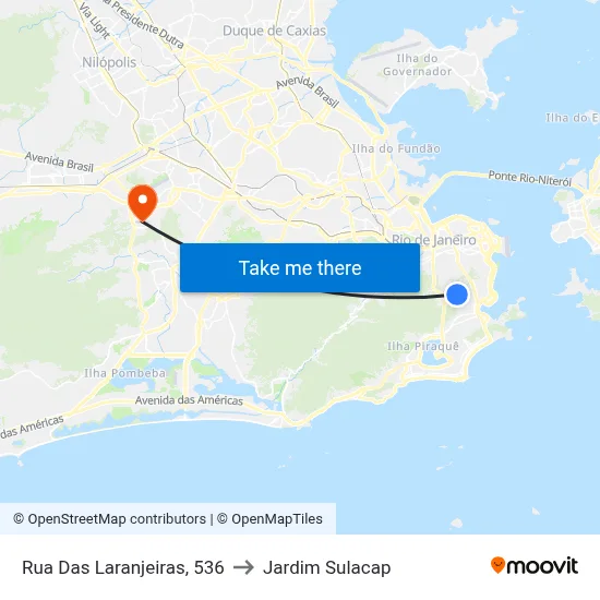 Rua Das Laranjeiras, 536 to Jardim Sulacap map