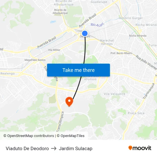 Viaduto De Deodoro to Jardim Sulacap map