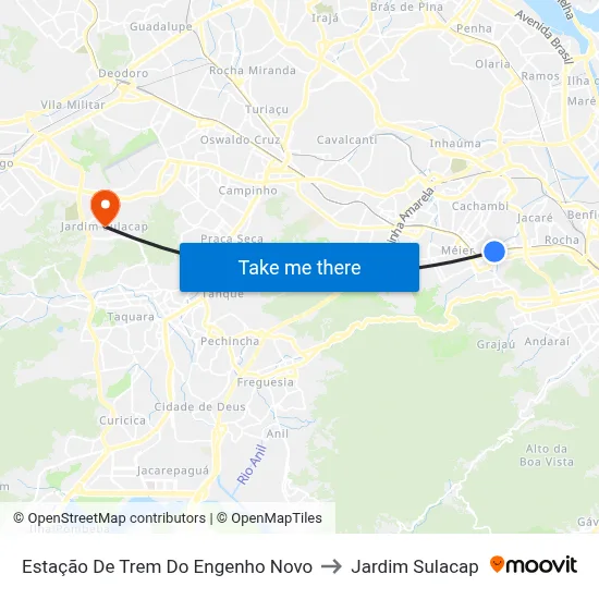 Estação De Trem Do Engenho Novo to Jardim Sulacap map