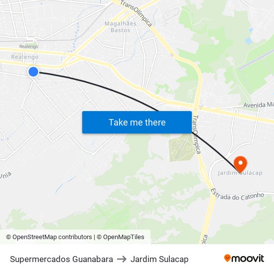 Supermercados Guanabara to Jardim Sulacap map