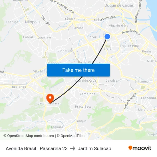 Avenida Brasil | Passarela 23 to Jardim Sulacap map