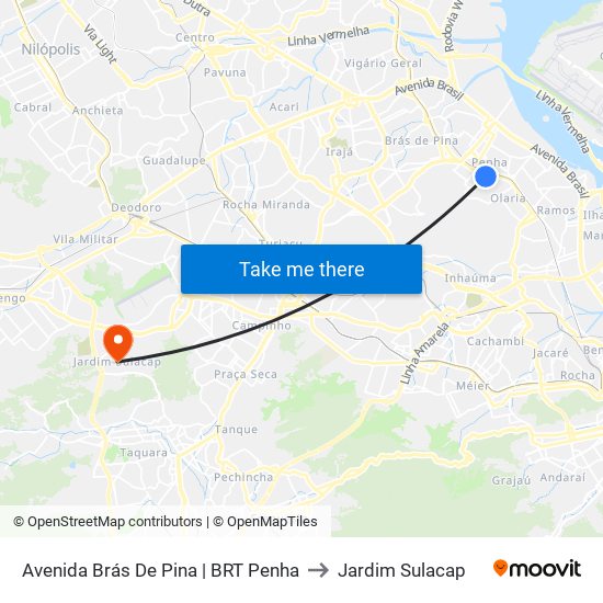 Avenida Brás De Pina | BRT Penha to Jardim Sulacap map