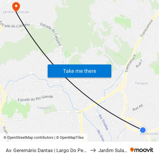 Av. Geremário Dantas | Largo Do Pechincha to Jardim Sulacap map