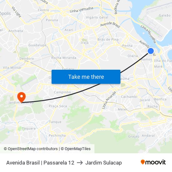 Avenida Brasil | Passarela 12 to Jardim Sulacap map