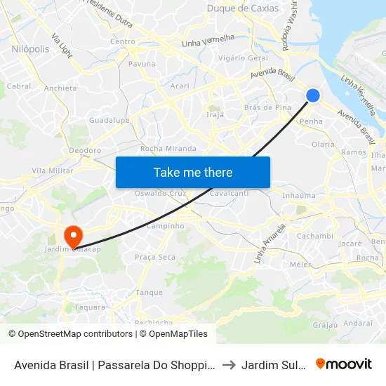 Avenida Brasil | Passarela Do Shopping Matriz to Jardim Sulacap map