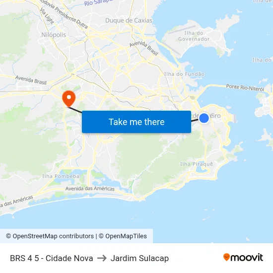 BRS 4 5 - Cidade Nova to Jardim Sulacap map