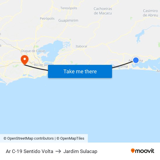 Ar C-19 Sentido Volta to Jardim Sulacap map