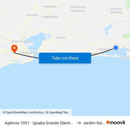 Agência 1001 - Iguaba Grande (Sentido Cabo Frio) to Jardim Sulacap map