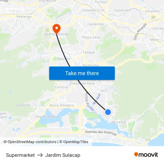 Supermarket to Jardim Sulacap map