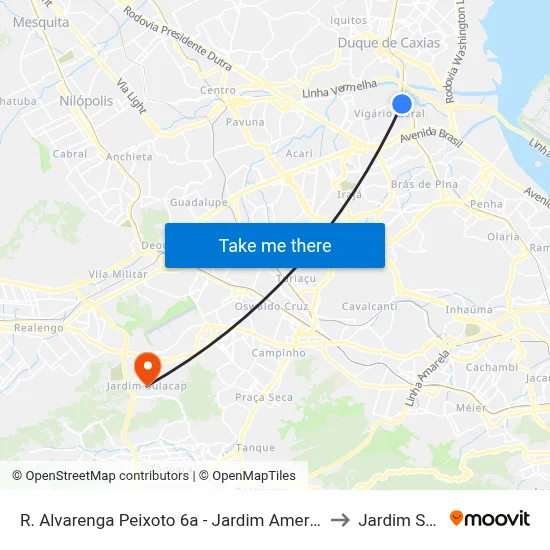 R. Alvarenga Peixoto 6a - Jardim America Rio De Janeiro to Jardim Sulacap map