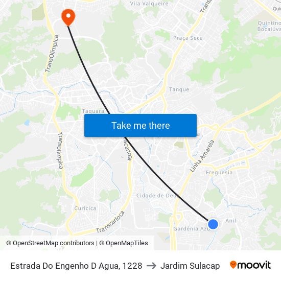 Estrada Do Engenho D Agua, 1228 to Jardim Sulacap map