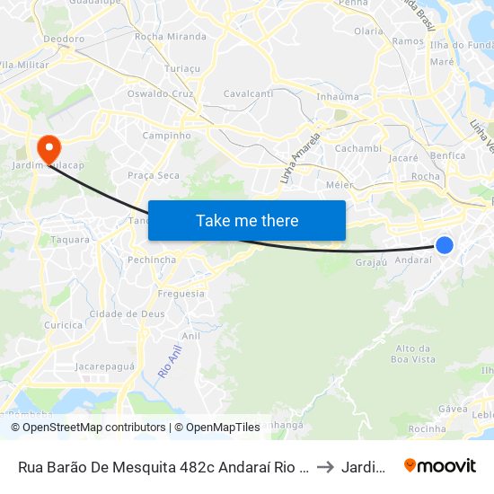 Rua Barão De Mesquita 482c Andaraí Rio De Janeiro - Rio De Janeiro 20540 Brasil to Jardim Sulacap map