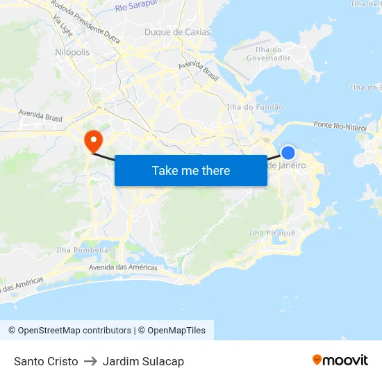 Santo Cristo to Jardim Sulacap map