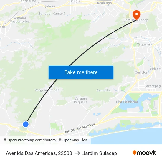 Avenida Das Américas, 22500 to Jardim Sulacap map