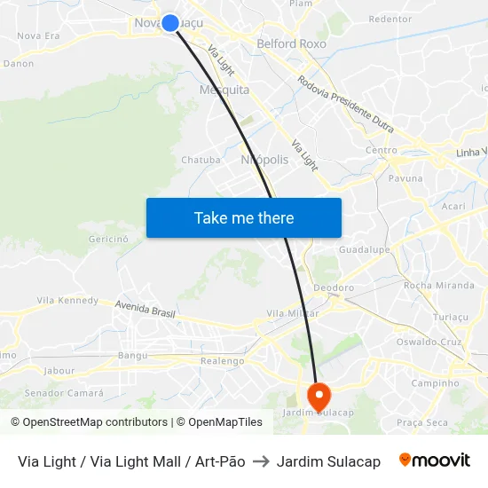 Via Light / Via Light Mall / Art-Pão to Jardim Sulacap map