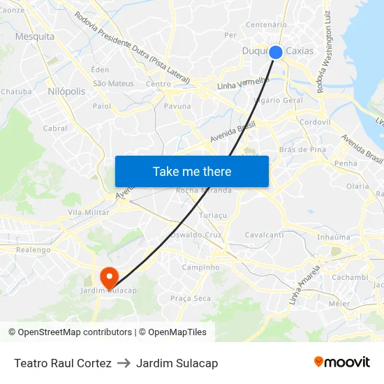 Teatro Raul Cortez to Jardim Sulacap map