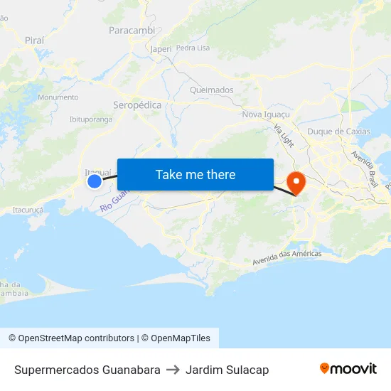 Supermercados Guanabara to Jardim Sulacap map