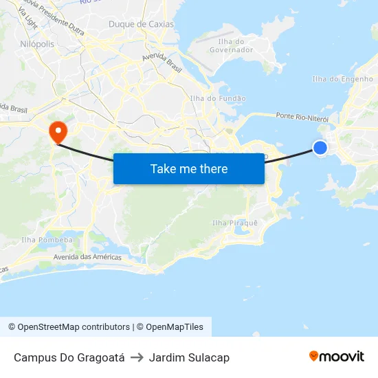 Campus Do Gragoatá to Jardim Sulacap map