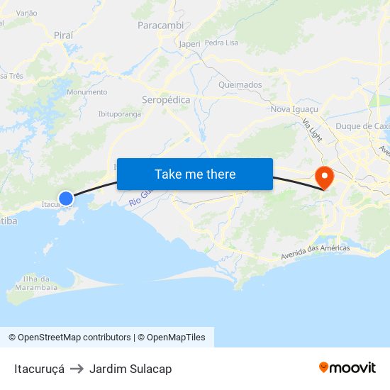 Itacuruçá to Jardim Sulacap map