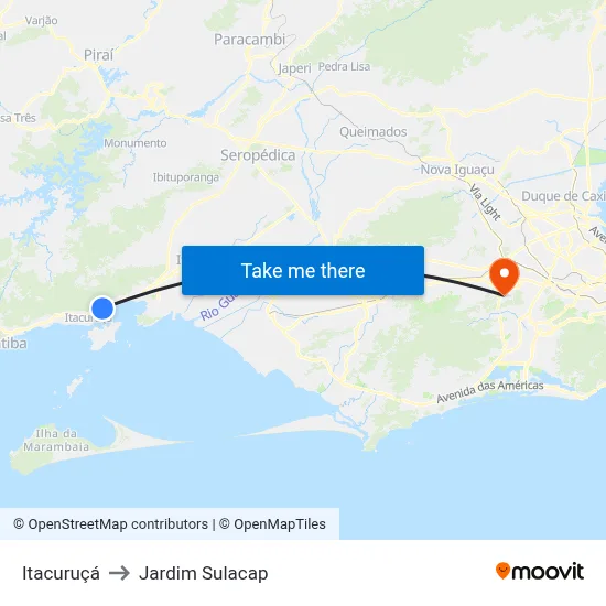 Itacuruçá to Jardim Sulacap map