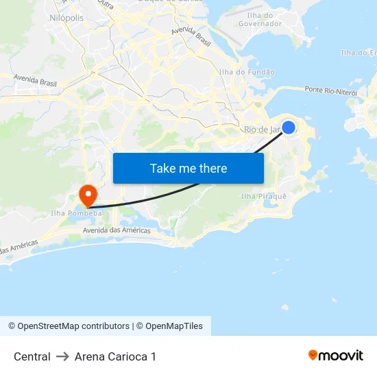 Central to Arena Carioca 1 map