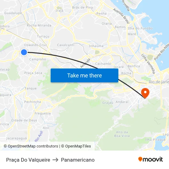 Praça Do Valqueire to Panamericano map