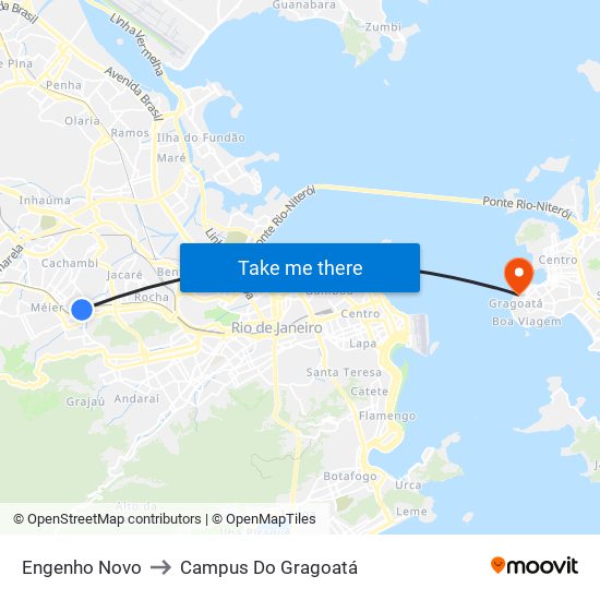 Engenho Novo to Campus Do Gragoatá map