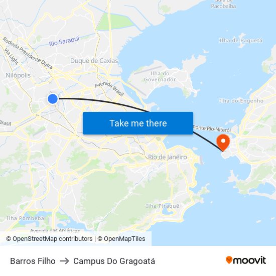 Barros Filho to Campus Do Gragoatá map