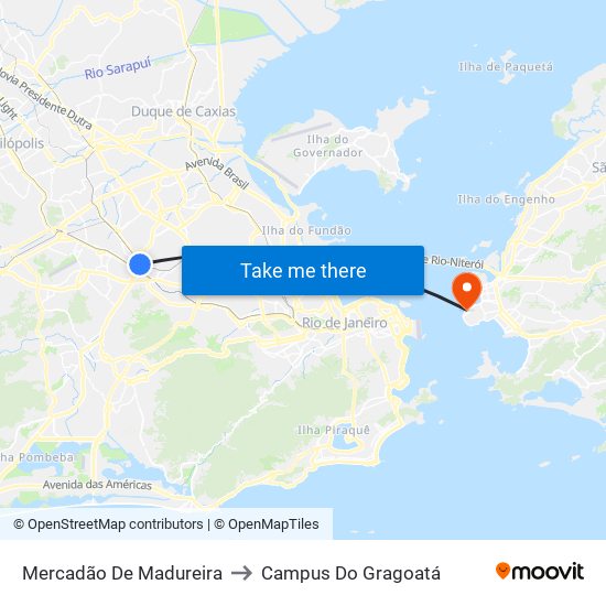 Mercadão De Madureira to Campus Do Gragoatá map