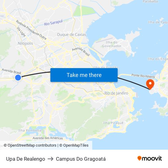 Upa De Realengo to Campus Do Gragoatá map
