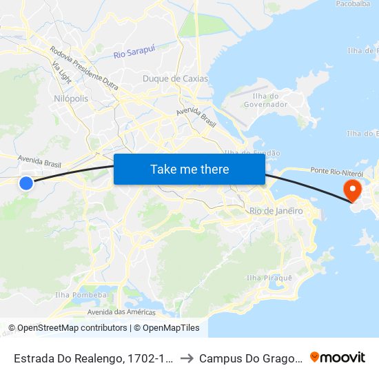 Estrada Do Realengo, 1702-1804 to Campus Do Gragoatá map