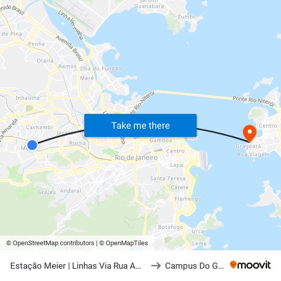 Estação Meier | Linhas Via Rua Amaro Cavalcanti to Campus Do Gragoatá map