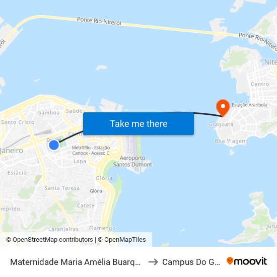 Maternidade Maria Amélia Buarque De Hollanda to Campus Do Gragoatá map